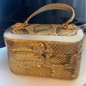 Rosenfeld Vintage Gold Genuine Python RARE gold evening bag
